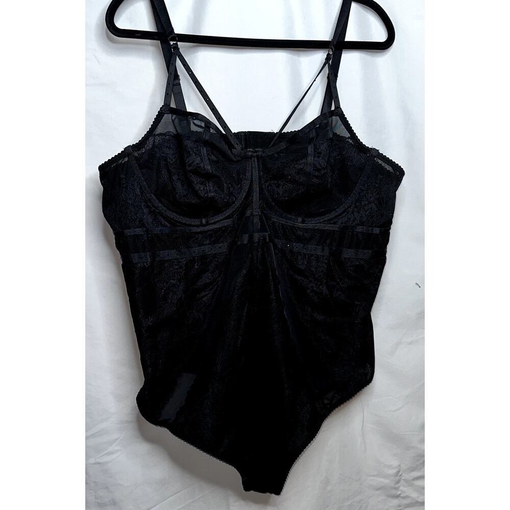 Torrid Womens Sz 3 Black Strappy Rhinestone Lace Lace Adjustable Bodysuit Teddy